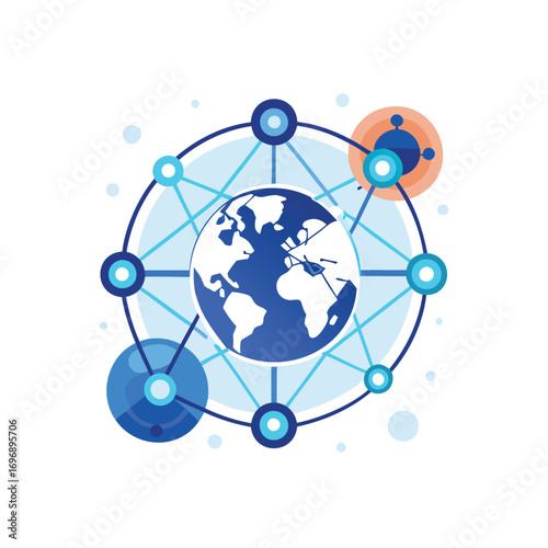 Global network connections and digital communication technology