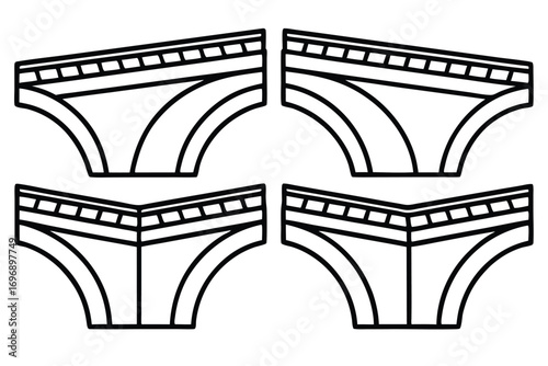 Underwear line art pattern briefs undergarments