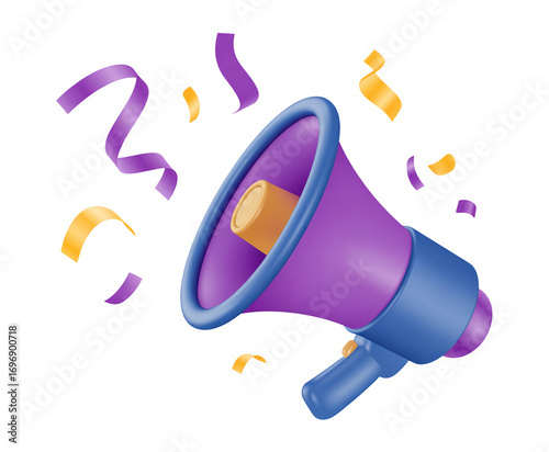 megaphone and loudspeaker 3d render icon 