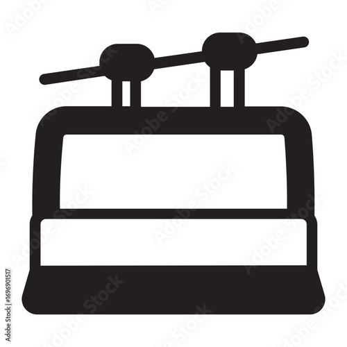 chair lift glyph icon