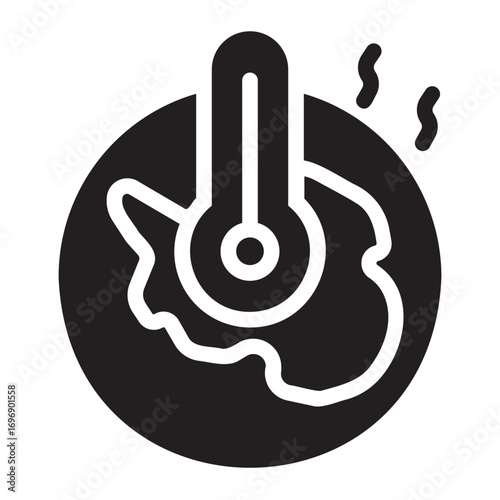 global warming glyph icon