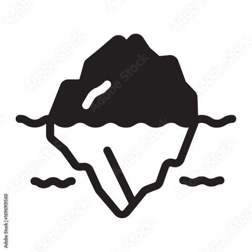 iceberg glyph icon