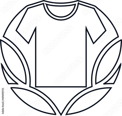 Minimalist T-shirt line drawing vector artwork, perfect for lifestyle ads, apparel branding, clothing store designs, and marketing use.