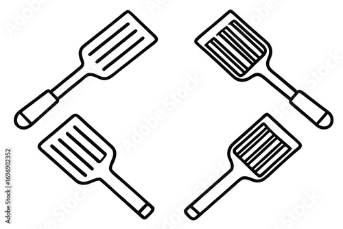 Four spatulas arranged in a diamond pattern kitchen utensil