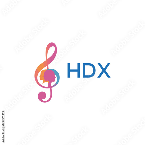 HDX  “Colorful music logo with human faces and treble clef design” HDX  Later Logo, “Creative music academy logo with silhouette heads and notes” 

HDX  music, logo, HDX  abstract, creative, HDX  colo