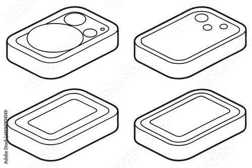 Rectangular containers with circular compartments circles