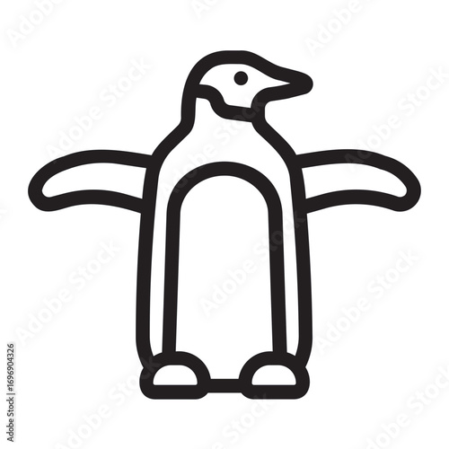 penguin line icon