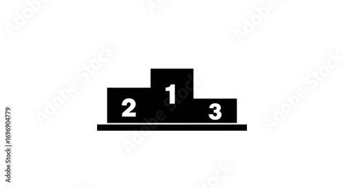 Silhouette podium icon with numbers for achievement and competition themes
