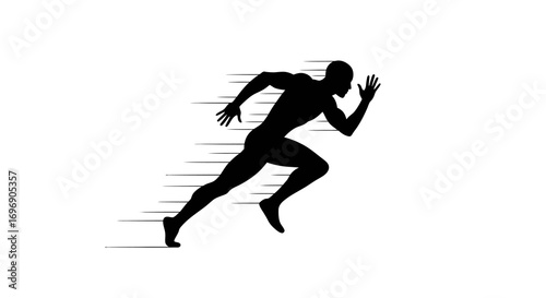 Dynamic silhouette of a sprinter in motion