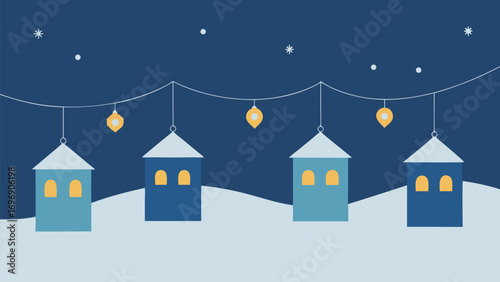 winter landscape with houses