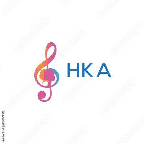 HKA “Colorful music logo with human faces and treble clef design” HKA Later Logo, “Creative music academy logo with silhouette heads and notes” 

HKA music, logo, HKA abstract, creative, HKA colorful,