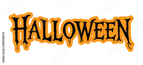 Halloween sticker. Halloween banner design. Vector illustration. 