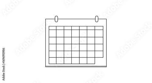 Minimalist linear calendar icon for organizing and planning