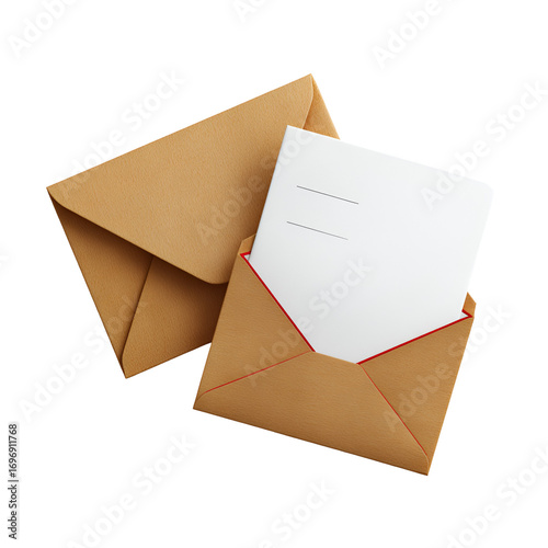 Blank Note in Tan Envelope Mail Correspondence Communication