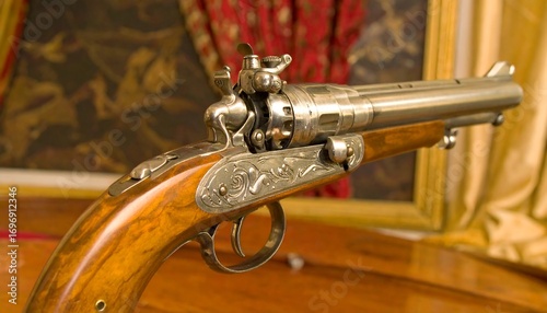 Antique pistol displayed