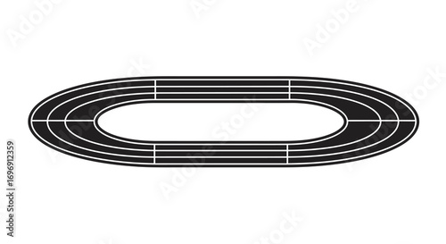 Oval running track silhouette design for sports and fitness themes