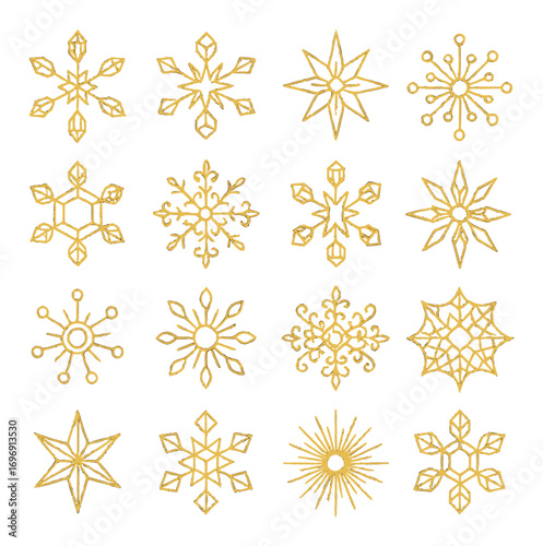Winter theme silhouette icon set. featuring snowflakes, frost, chill, ice, flake, and crystal symbols