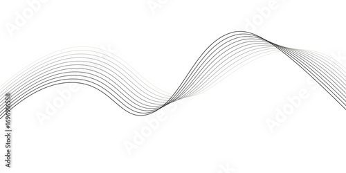 Blue curved lines create an abstract wavy design, a digital technology illustration with a flowing gradient pattern
