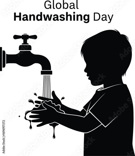 Global handwashing day vector illustration for banner or poster design template