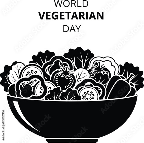World vegetarian day with a bowl of salad