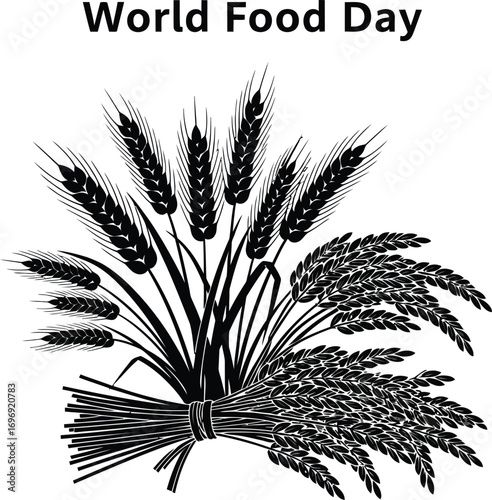 Illustration of wheat ears for world food day