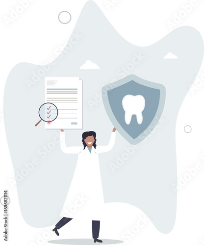 Dental insurance for tooth procedure bill cost coverage.Stomatology hygiene and care document with diagnosis and price form .life and employment of people.