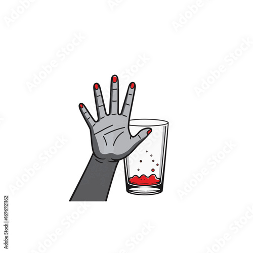 Child pressing hand to glass in minimalist black and white, expressing longing