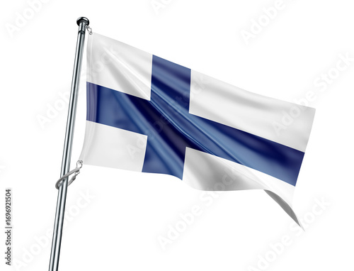 Finland flag with blue Nordic cross