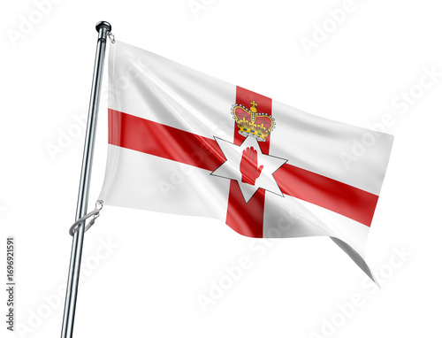 Northern Ireland flag with red cross and crown