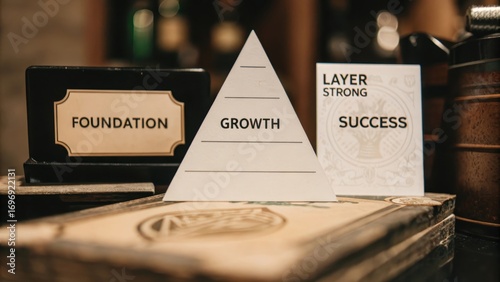 Conceptual Pyramid of Foundation, Growth, and Success in Business