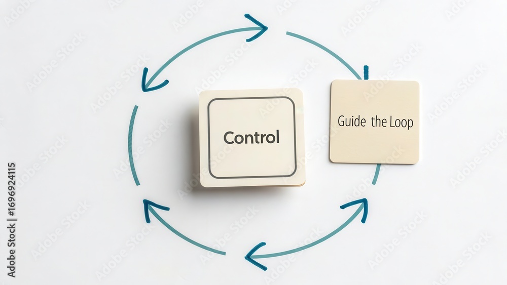 Obraz premium Control and Guide the Loop Concept in Circular Diagram Design