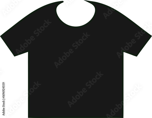 Simple T-shirt silhouette vector design, ideal for boutique branding, casual wear ads, e-commerce fashion stores, and stylish apparel graphics.
