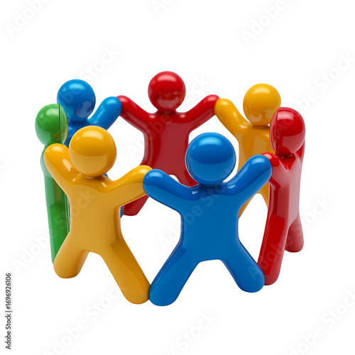 Group of people icon. Plastic and cartoon design on transparent background.