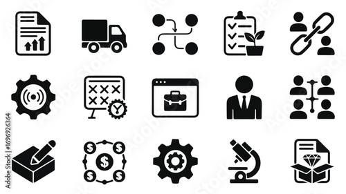 Business and finance icons growth truck