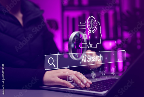 Foto AI Search Engine Technology Concept