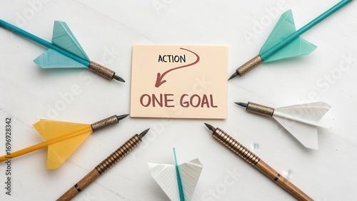 Wallpaper Mural Focus on One Goal with Action Plan and Creative Tools for Success Torontodigital.ca