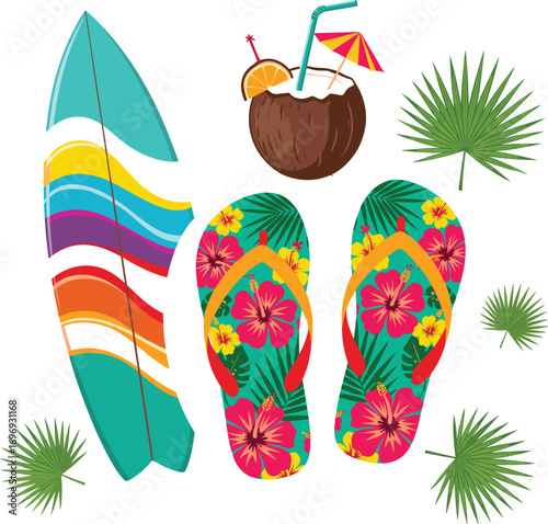 Vibrant Vacation Flip-Flops with Exotic Elements