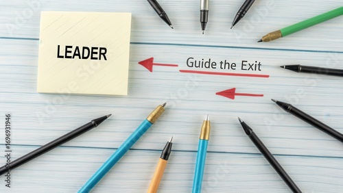 Wallpaper Mural Creative Leader Concept with Sticky Note and Pens on Wooden Surface Torontodigital.ca