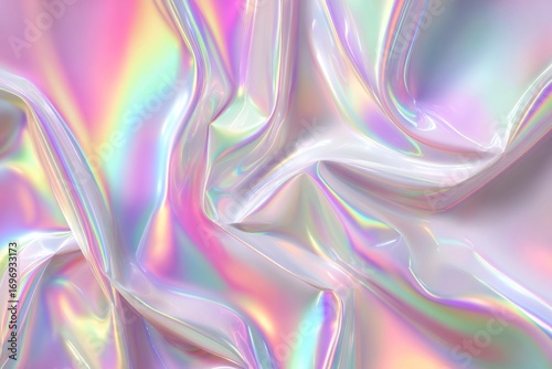 Wallpaper Mural Holographic wrinkled foil creating a colorful abstract texture background with iridescent effect Torontodigital.ca