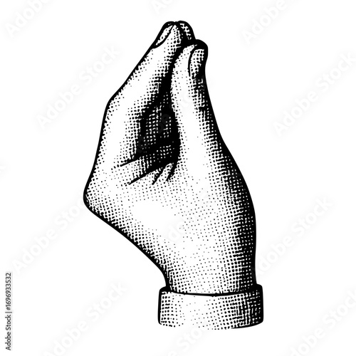 Expressive Italian hand gesture artfully rendered, evokes culture and communication with artistic detail