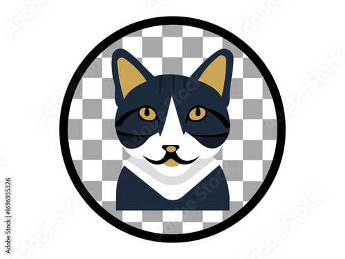Cute cat illustration vector. cat line icon and Logo design.