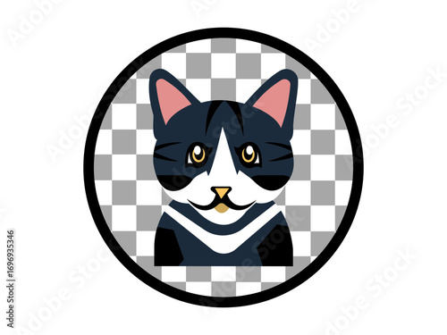 Cute cat illustration vector. cat line icon and Logo design.