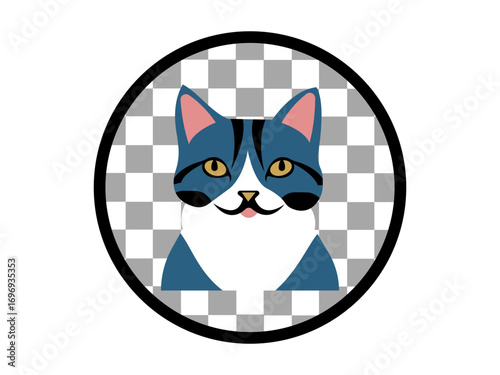 Cute cat illustration vector. cat line icon and Logo design.
