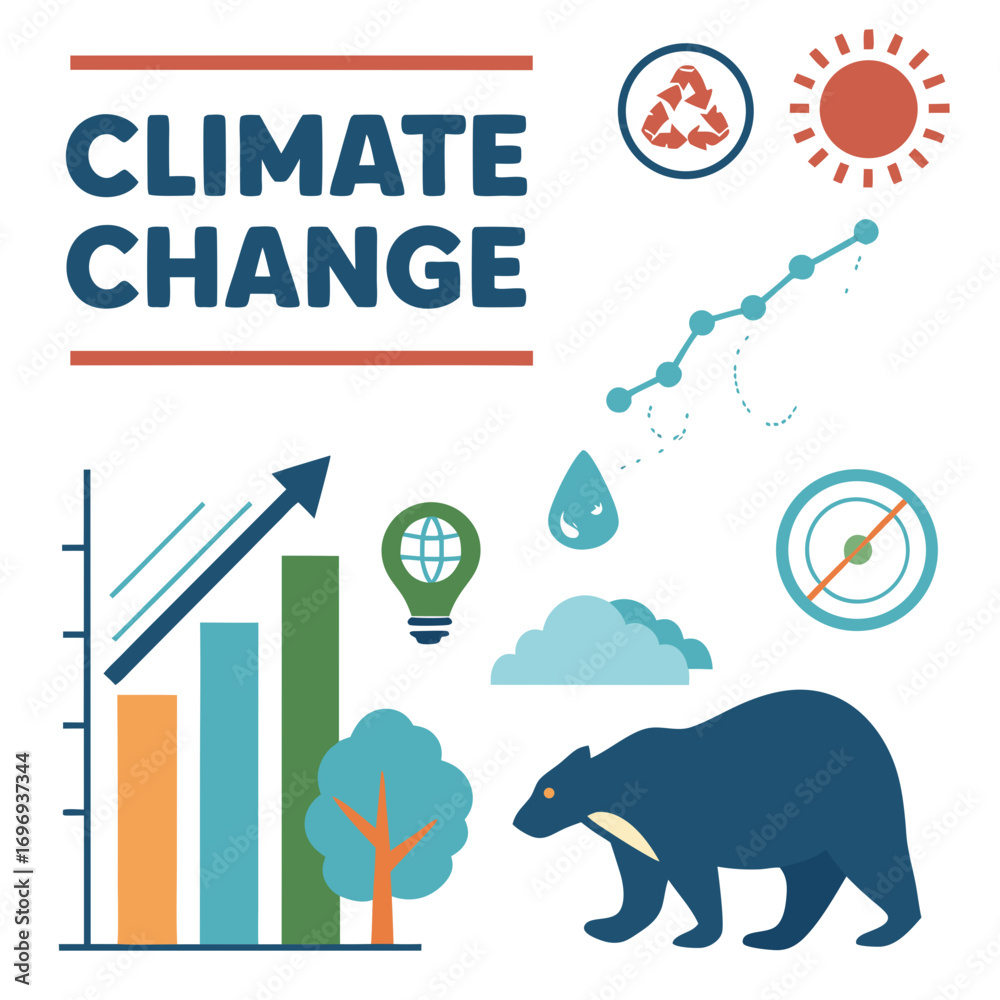 Naklejka premium Climate change awareness infographic vector
