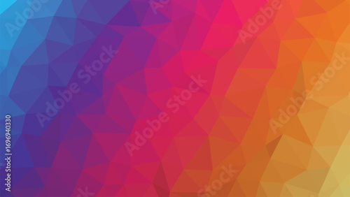 Blue to orange gradient low poly abstract background