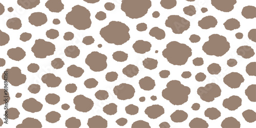 Seamless vector leopard pattern and coffee bean textured wallpaper illustration for cafe decor