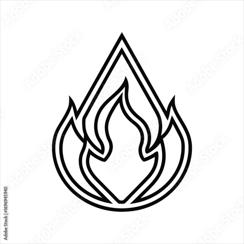 Fire Hazard Warning Icon Vector Graphic Design