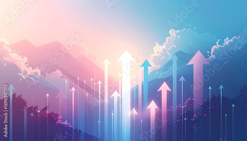 Sunrise growth arrows