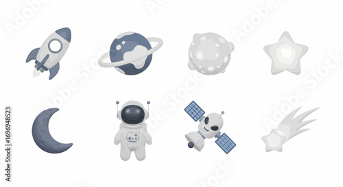 Cosmic Cute A Collection of Adorable Space-Themed 3D Icons