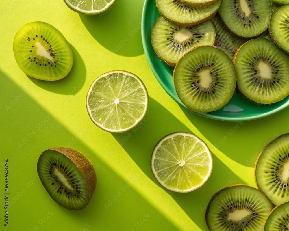 Fototapeta premium Sliced kivi in natural Light 